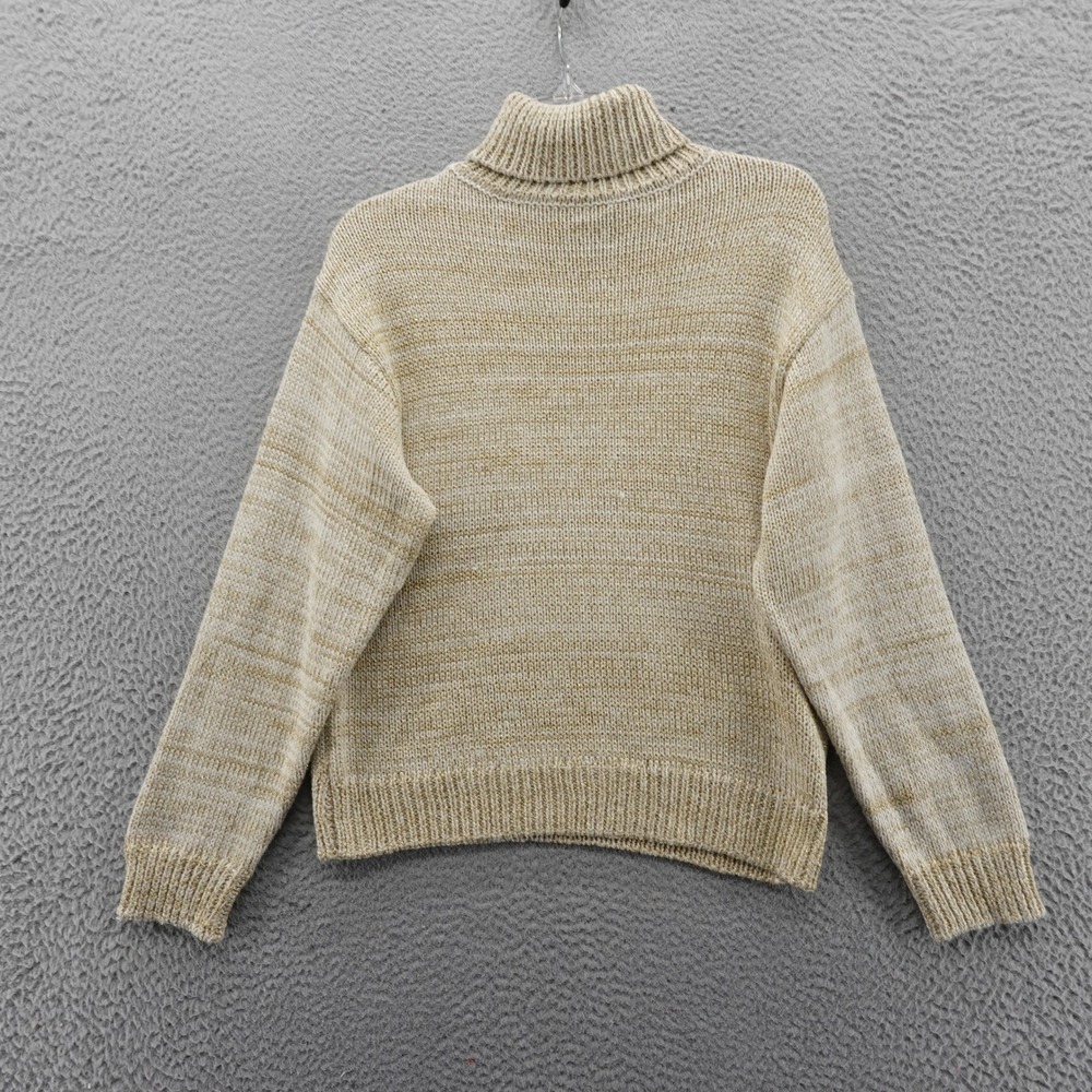 Joes Jeans Collection Cream Gold Lurex Metallic Turtleneck Sweater Small NEW
